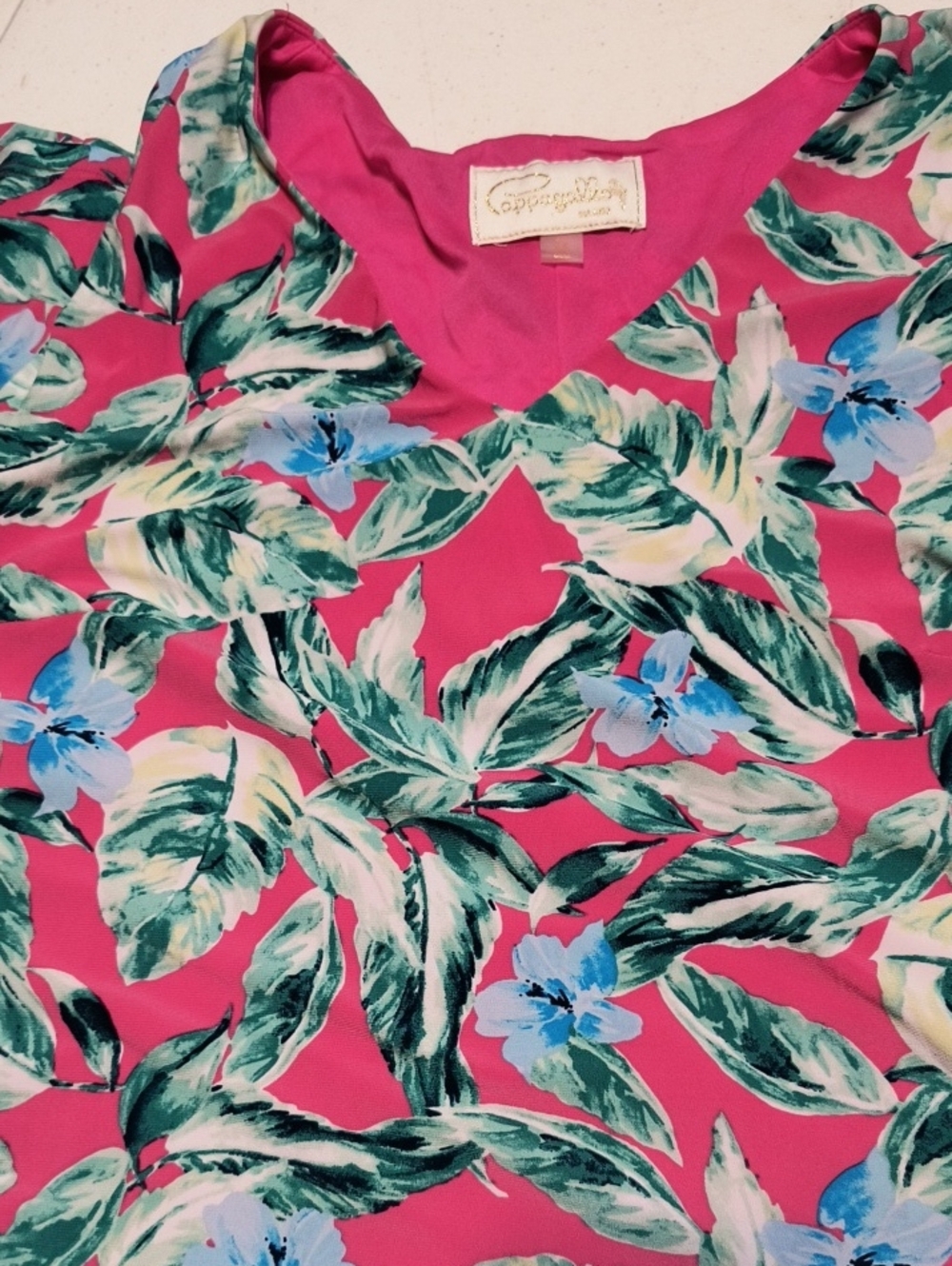 Pappagallo 1X Pink Tropical Floral Sleeveless Shift Dress Resortwear Summer